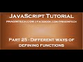 Different ways of defining functions in JavaScript