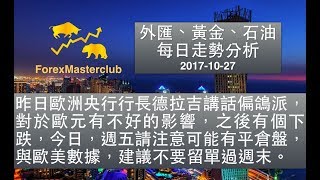 外匯、黃金、石油每日走勢分析 2017-10-27(外匯操盤、短線交易、外匯保證金)