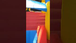 2-Minutes to Inflate Bounce House w/ Slide & Basketball Hoop!