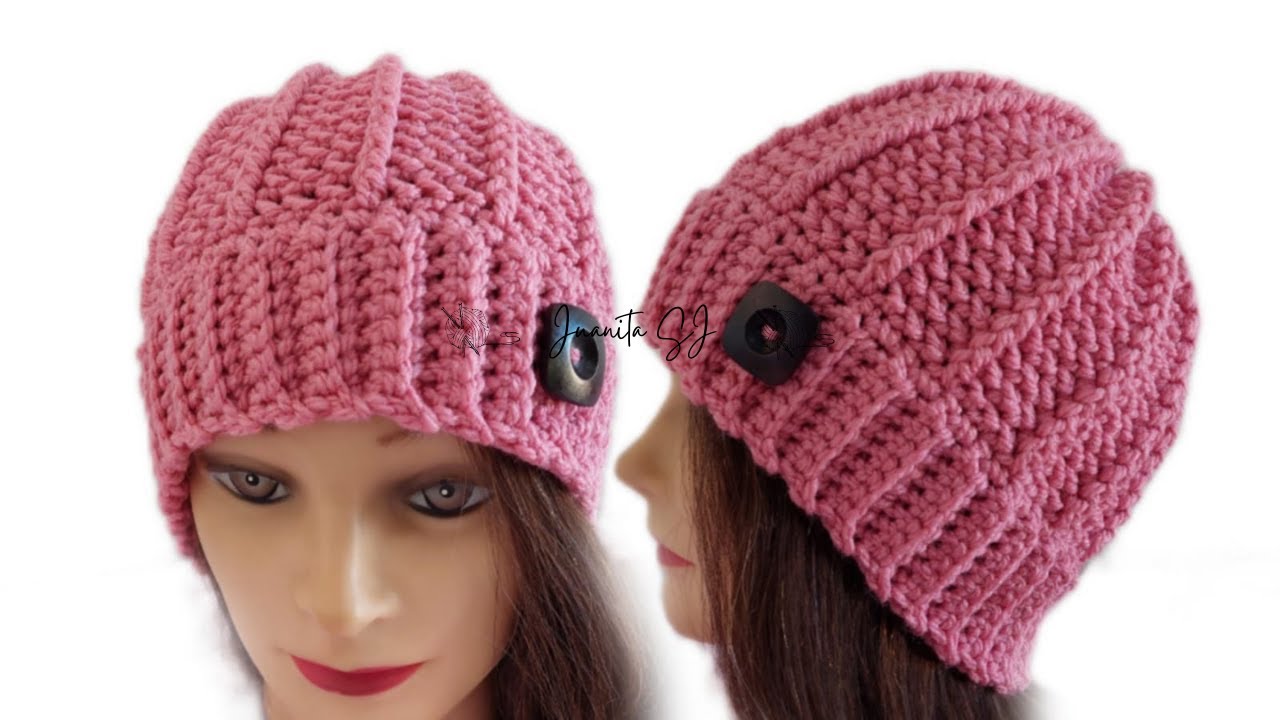 GORRO A CROCHET O GANCHO, PASO A PASO TODAS LAS TALLAS - YouTube