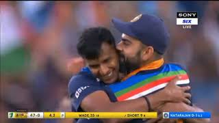 Natarajan's wicket on second T20 vs Australia | nattu | kohli | natarajan | klrahul