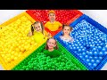 Million Colorful balls in the Pool Adventure Maya Mary Mia