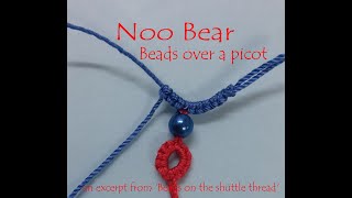 Shuttle Tatting: Beads over a picot