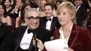 Ellen DeGeneres talks to Martin Scorsese in the audience