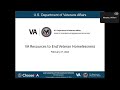 Overview of VA Resources to End Veteran Homelessness 02.27.2024