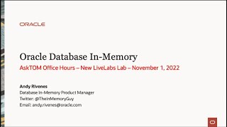 Updated Database In-Memory LiveLabs