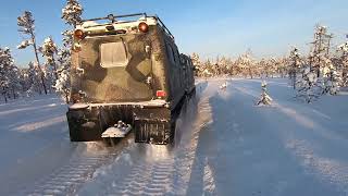 Customer driving with Bandwagen BV206 in Ivalo - Lapland Finland!