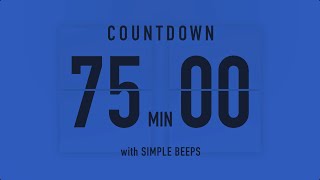 75 Minutes Countdown Flip Timer / + Cymbal + 5 Min Left Alert💥