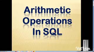 SQL Tutorial 33: Arithmetic operations in sql
