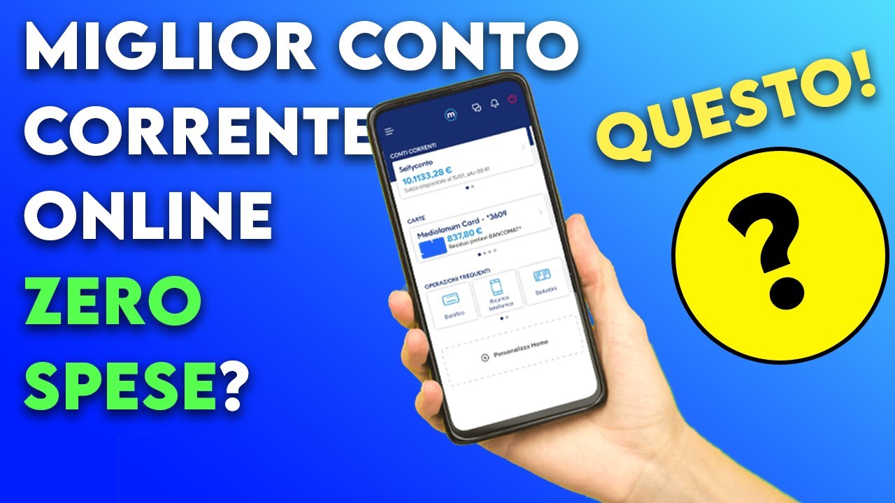 Miglior Conto Corrente Online Zero Spese? Recensione SelfyConto - YouTube