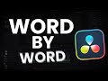 Word by Word Text Animation In DaVinci Resolve (QUICK and EASY!)