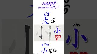 អនុវត្តន៍ សរសេរពាក្យពិបាក【 大 ធំ， 小 តូច】 #foreignlanguage #chineselanguage  #shortvideo #learnchinese