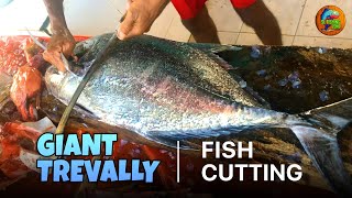 Giant Trevally Fish Cutting like a boss | Fish Cutting Skills | Sri Lanka