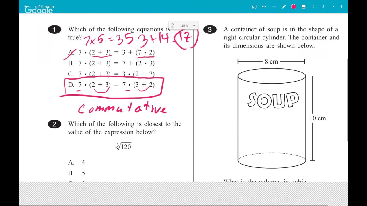 Mcas Grade 10 Math Practice Test