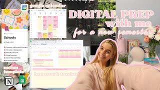 HOW I DIGITALLY PREP FOR A NEW SEMESTER | google calendar, notion, homework tracker