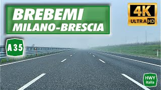 4K - Autostrada BREBEMI | Milano - Brescia | Real time