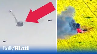Russian attack helicopter gets shot down by Ukraine soldiers - before rescue mission saves one