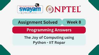 The Joy of Computing using Python Week 8 | Programming Answers || #nptel #nptel2026 #myswayam