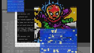 Text-based UI navigation, multiple objects at 60 fps