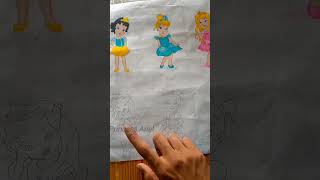 Disney princess Auroras drawing V/S princess Ariel drawing #short #shortsvideo #drawingtutorial