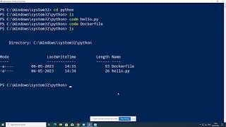 hello world using python in Docker