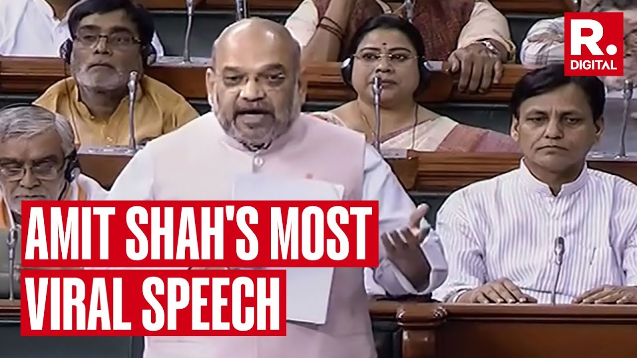 Amit Shah Gave This Viral Speech In The Parliament On The Occasion Of ...