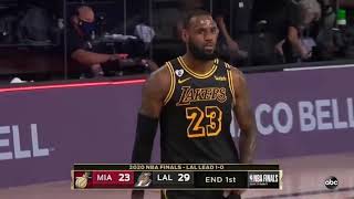 洛杉矶湖人vs迈阿密热火第二场第1节集锦！2020 NBA Finals