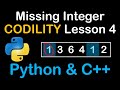 Missing Positive Integer in array | Python and C++ | Codility Solutions Lesson 4