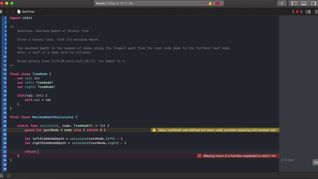 Swift Programming Algorithm & Data Structure - Find Maximum Binary Tree ...