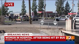 Woman hospitalized after being hit by bus in Phoenix