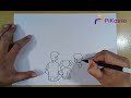 How to Draw Family at Fireworks