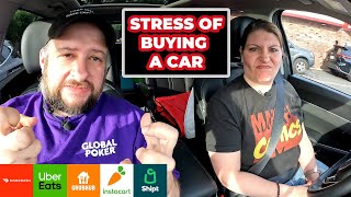 Doordash, Uber Eats, Instacart, Grubhub & Shipt Ride Along | STRESS OF BUYING A CAR