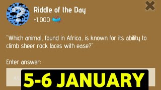 Riddle Of The Day Zoo 5-6 January | Zoo Riddle Of The Day Code | Riddle Of The Day Zoo