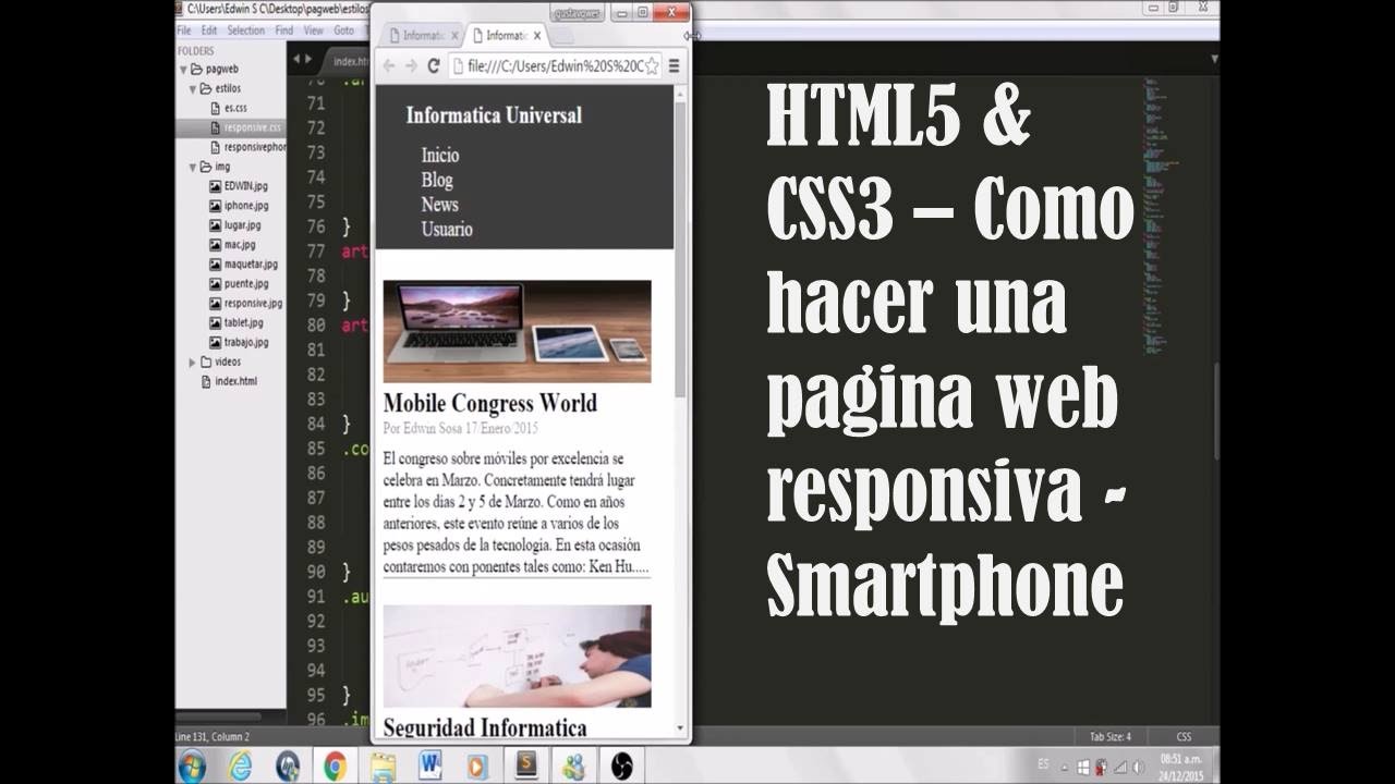 HTML5 & CSS3 - 9 - Como Hacer Una Pagina Web Responsive - Diseño ...