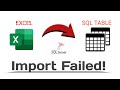 Excel to SQL Server Import Error | SSIS & Import Wizard Workaround