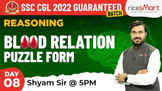 Blood Relation | Puzzle Form | SSC CGL 2022 Free Classes | Reasoning By Shyam Asare