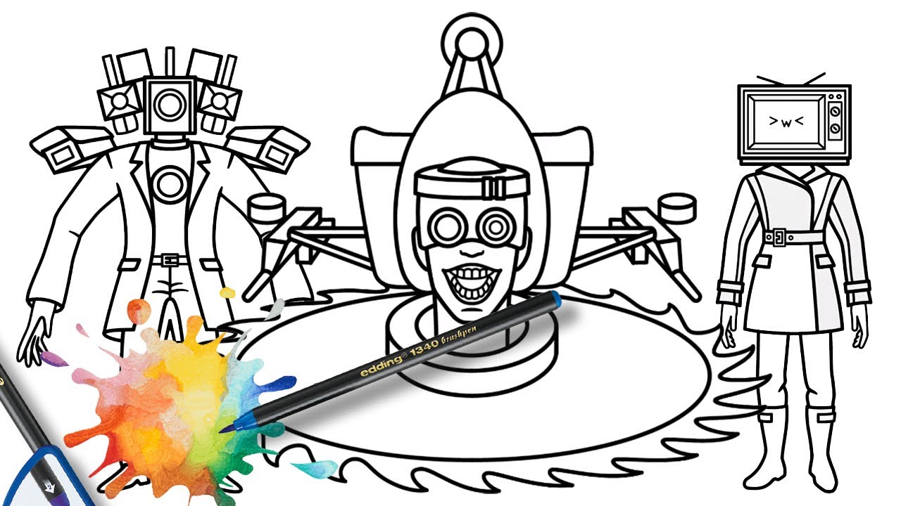 Skibidi Toilet - TV WOMAN & TITAN CAMERAMAN Coloring Pages How To Color ...