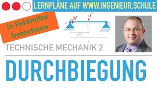 Durchbiegung berechnen mithilfe von Tabellen, Aufgabe – Technische Mechanik 2