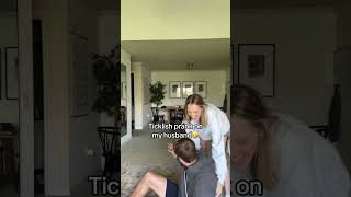 Tickling prank on my husband