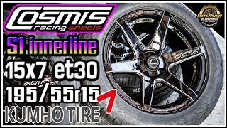 รีวิวจัดส่งล้อแท้ Cosmis S1 15x7 et30 สีดำเงา ยาง Kumho PS31 195/55r15