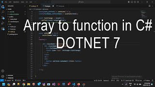 Passing Array To Function in C# Java in hindi Dotnet 7
