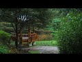 4k the relaxing sound of rain in the secret forest and the pavilion the sound of rain