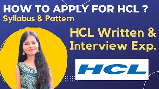 How to Apply for HCL | Syllabus \u0026 Exam Pattern | HCL Written \u0026 Interview Experience