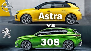 2022 Opel Astra vs Peugeot 308, Astra vs 308  Peugeot vs Opel