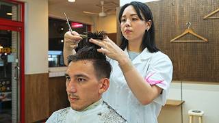 💈(ASMR) Japanese Lady Barber Provided Excellent Service at Barbershop Established in 1945 in Japan