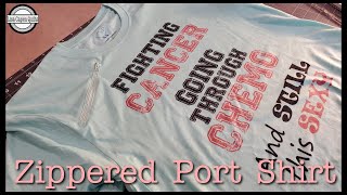 Zippered Port Shirt - How to transform your favorite t-shirt into an infusion shirt with zipper