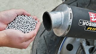 EXPERIMENT METAL AIRSOFT BBs in MOTORCYCLE EXHAUST