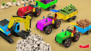 Diy tractor mini Bulldozer to making concrete road | Construction Vehicles, Road Roller #27