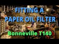 Triumph Bonneville T140 oil change and fitting a paper oil filter