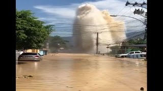 CANO ROMPE E DESPERDIÇA ÁGUA NO RIO DE JANEIRO